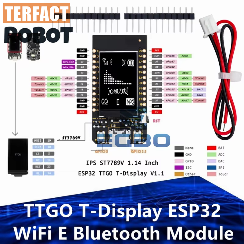 Ttgo Tdisplay - Placa de Desenvolvimento TTGO T-Display ESP32